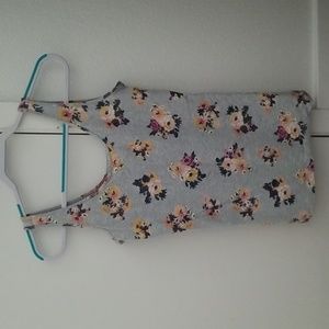 Maurices Pink, Yellow, Navy Blue, Grey Floral Tank Top